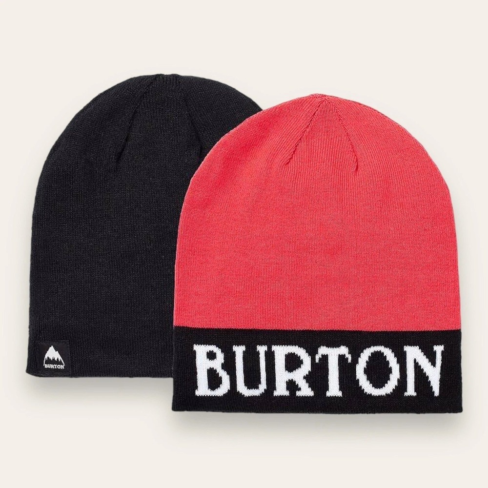 Burton Beanie Adult One Size Pink Black Billboard Reversible Knit Hat Winter NEW